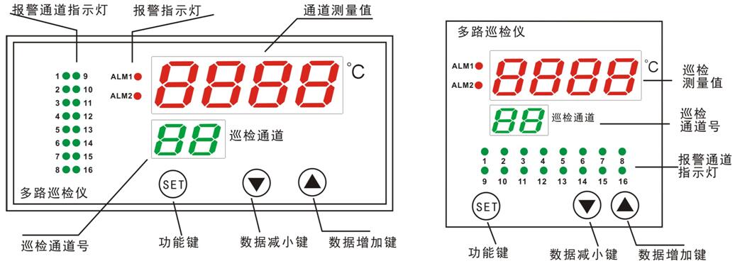  PT100/熱電偶十六通道溫度巡檢儀器